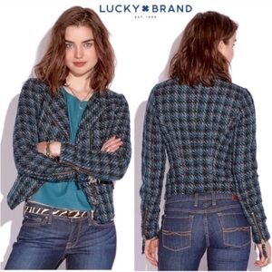 Lucky Brand Collection Harper Tweed Moto Jacket Size S